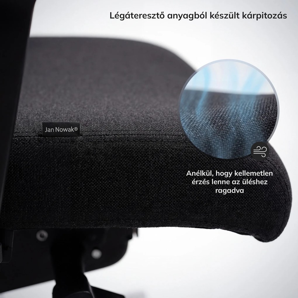 Ergonómikus, forgó irodai szék hálós háttámlával, fekete: VECTOR