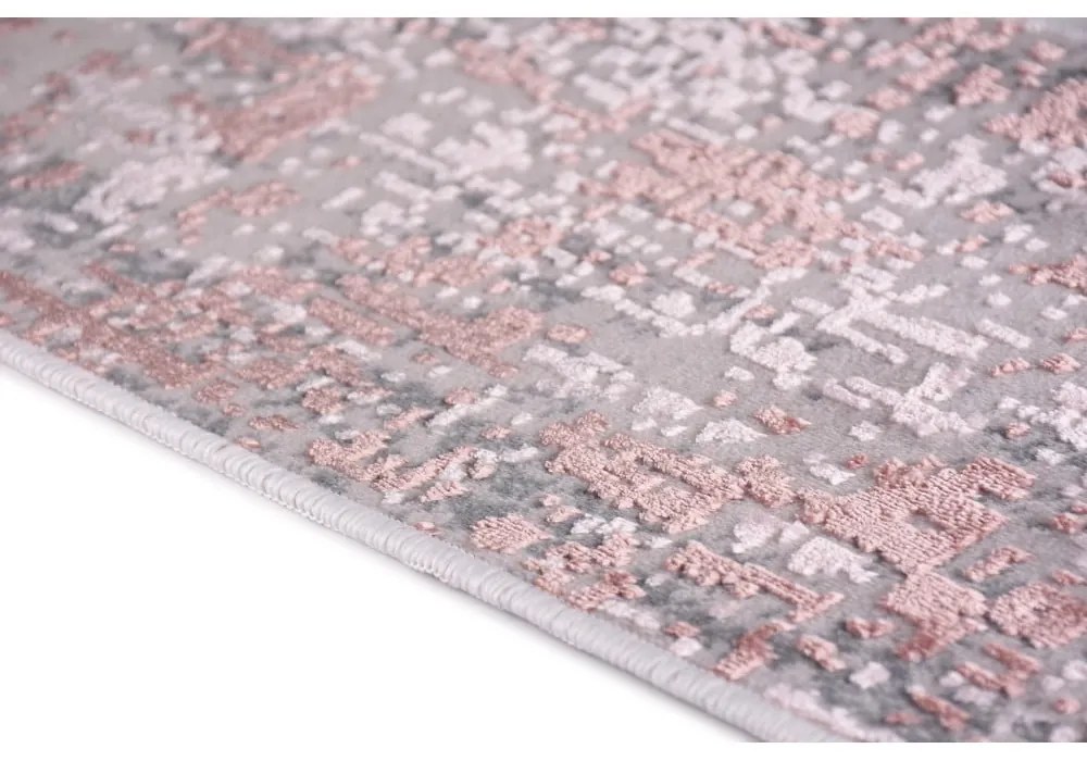 Rózsaszín-szürke pamut lépcsőszőnyeg szett 16 db-os 25x65 cm Milano Pembe – Vitaus