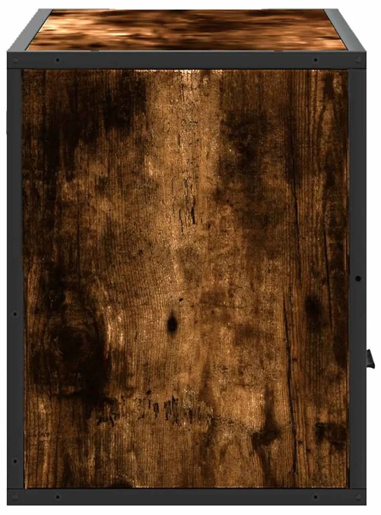 füstös tölgy színű szerelt fa és fém TV-szekrény 80x31x39,5 cm