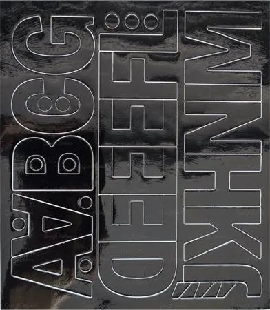 Öntapadós matrica, 5 cm-es, betűlap, ABC első fele, fekete (LUIN137)