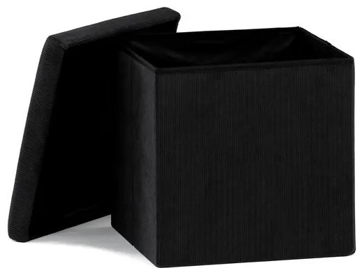 Fekete Kordbársony Tárolós Puff. TAB-471 BK6