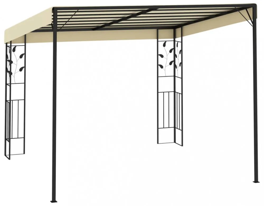 krémszínű falra szerelhető pavilon 3 x 3 x 2,5 m