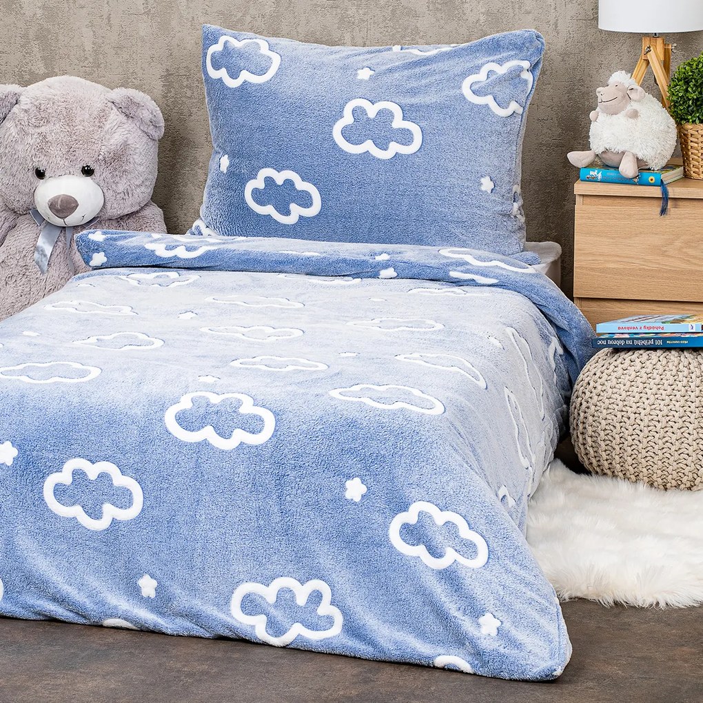 4Home Világító ágynemű mikroflanel Cloud , 140 x200 cm, 70 x 90 cm