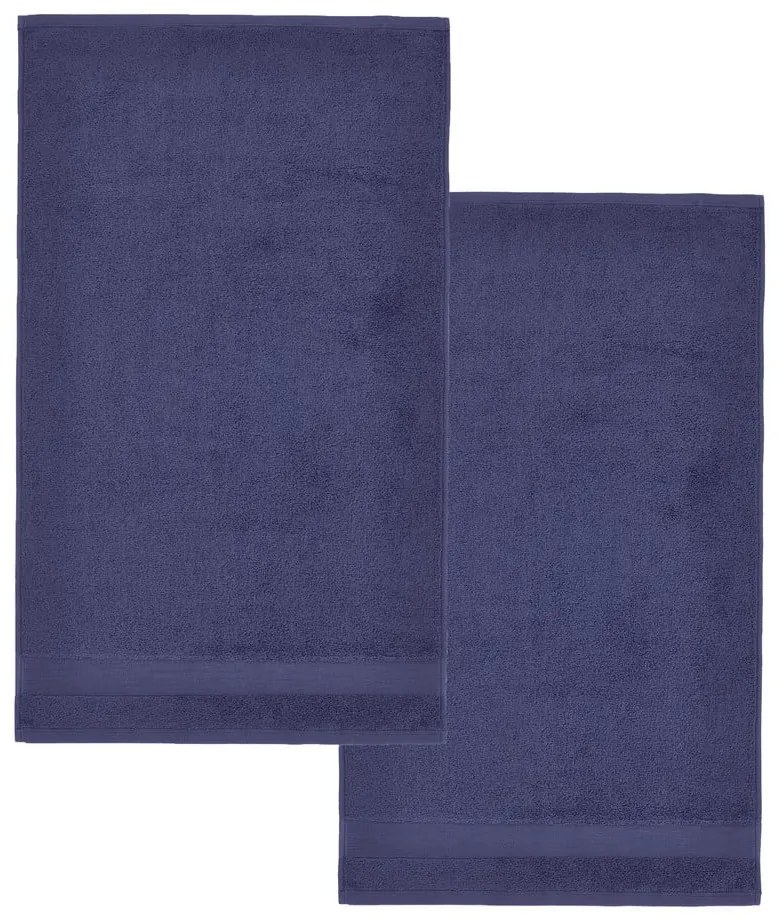 Sötétkék frottír pamut fürdőlepedő szett 2 db-os 90x140 cm Anti-Bacterial – Catherine Lansfield