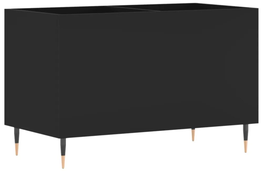 fekete szerelt fa hanglemezszekrény 74,5x38x48 cm