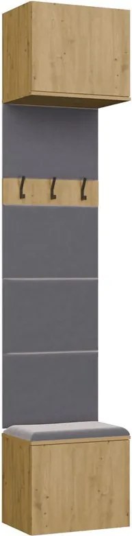 HAGA 1W előszobafal 50x35x238 cm, tölgy
