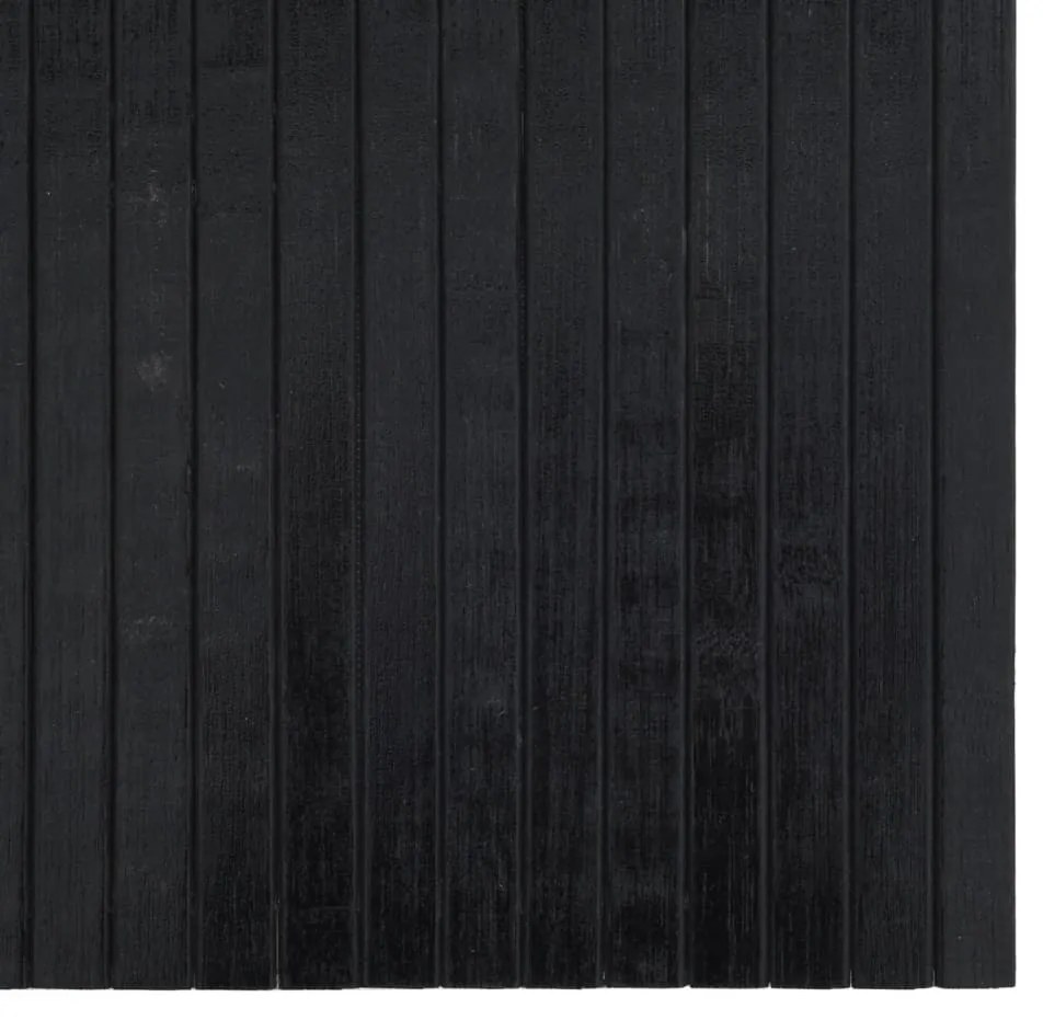 négyszögletű fekete bambusz szőnyeg 60 x 300 cm