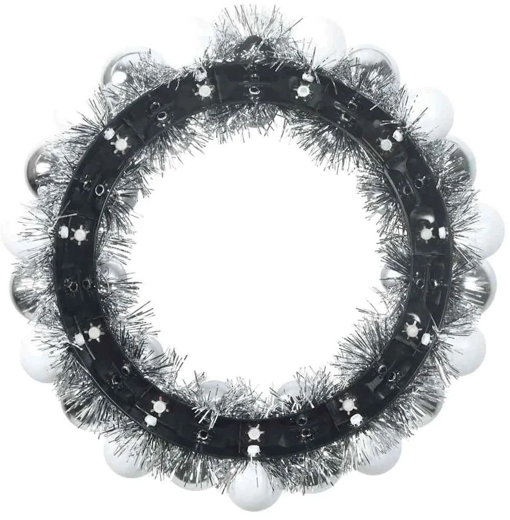 Karácsonyi labda koszorúk 2 pcs Fehér és Ezüst 33 x 33 x 7 cm