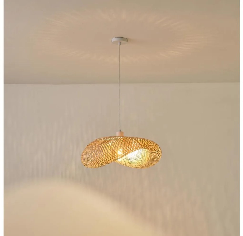 Eurolamp Csillár zsinóron CALYPSO 1xE27/15W/230V bambusz EU0397