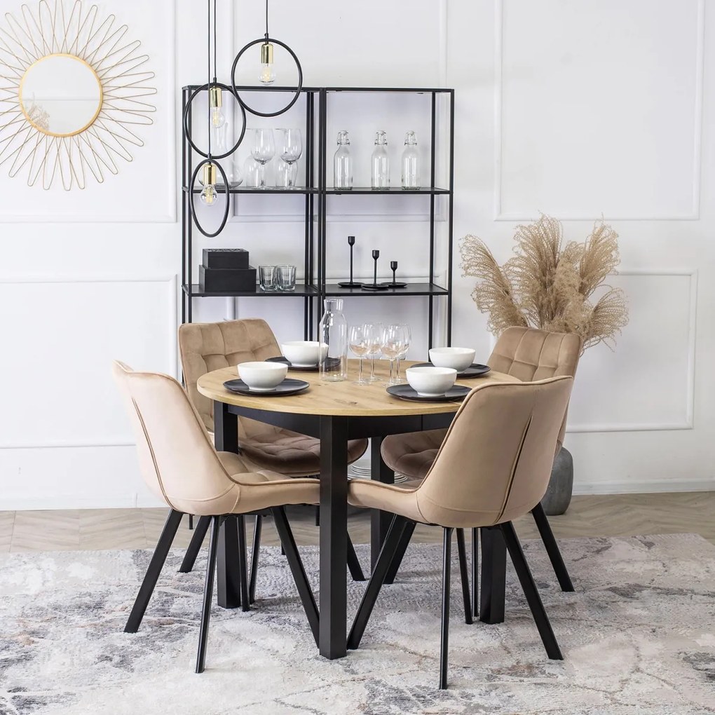 Krzesło RICK Beżowe Welurowe