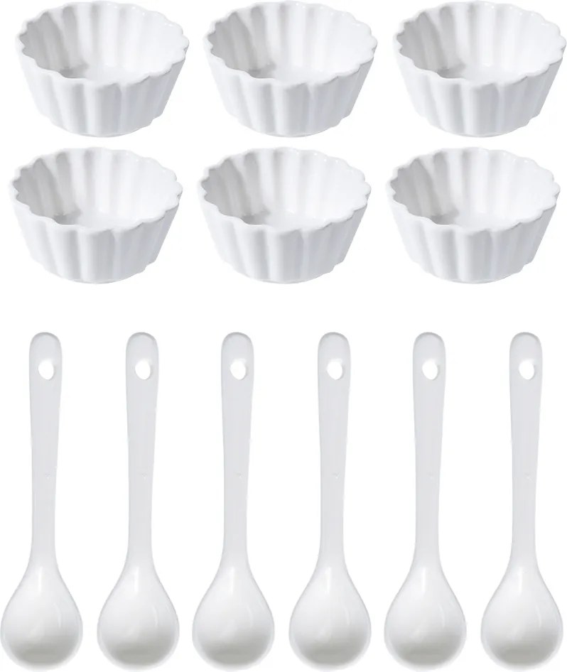 EH Vlnovka szervírozó tálak és kanálkészlet kerek,12 db