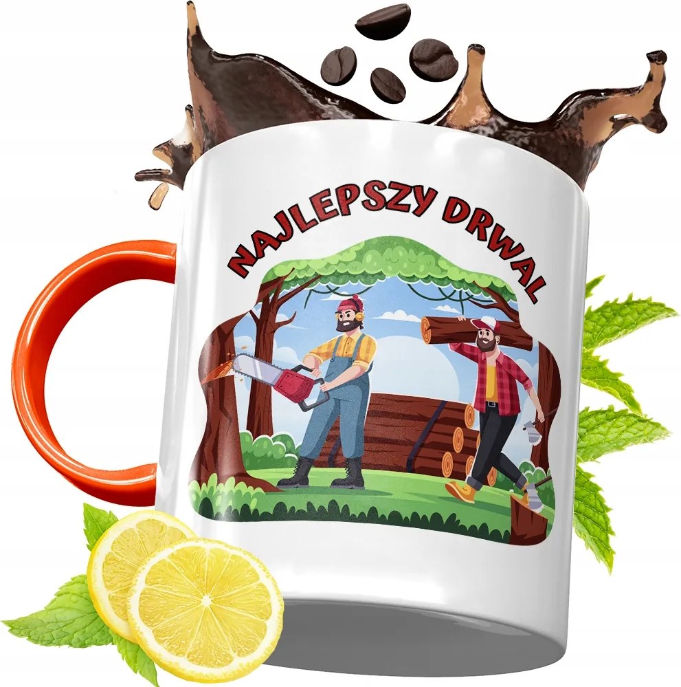 Narancssárga Bögre Favágónak Ajándék fényképes nyomattal