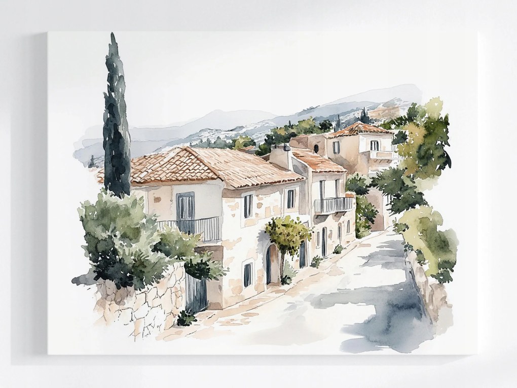 Poszter Város Dél Spanyolország Utca Házak 80x60