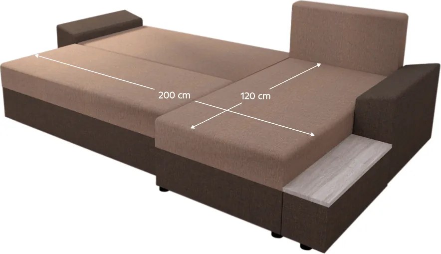 Univerzális ülőgarnitúra, barna/világosbarna, FERGUS ROH