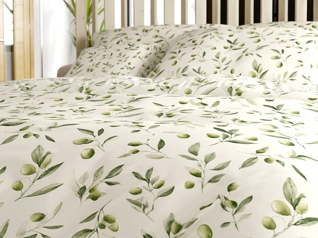 Pamut ágyneműhuzat OLIVE POLY zöld Ágyneműhuzat mérete: 70 x 90 cm | 140 x 200 cm