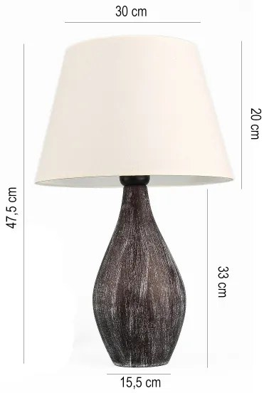 RAMZES asztali lámpa 1xE27/40W/230V fehér/barna