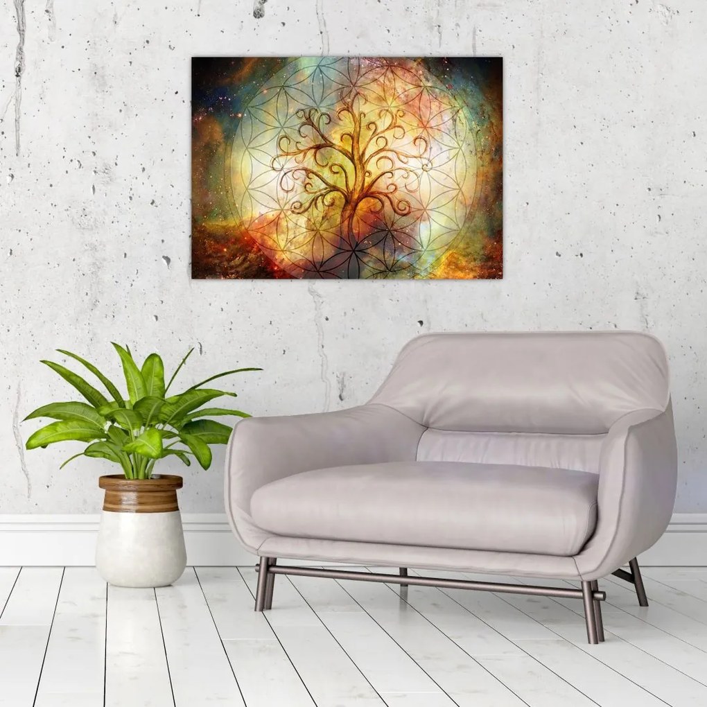 Absztrakt kép fáról (üvegen) (70x50 cm)