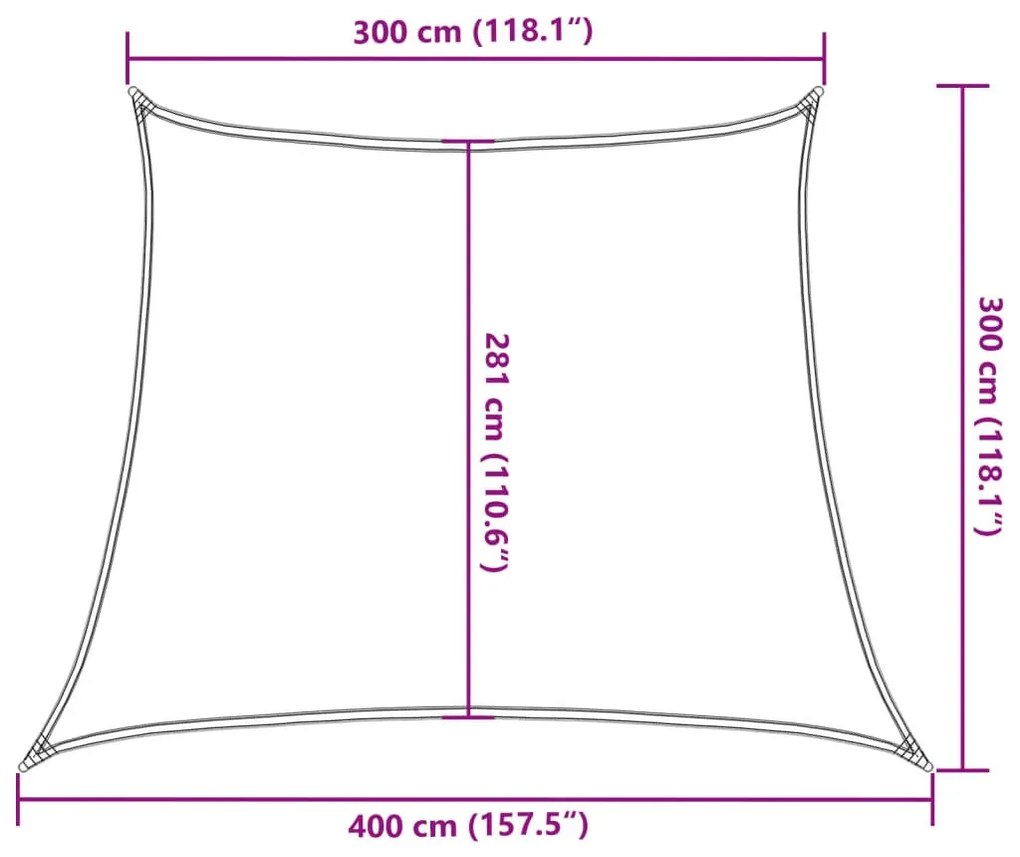 piros HDPE napvitorla 160 g/m² 3/4 x 3 m