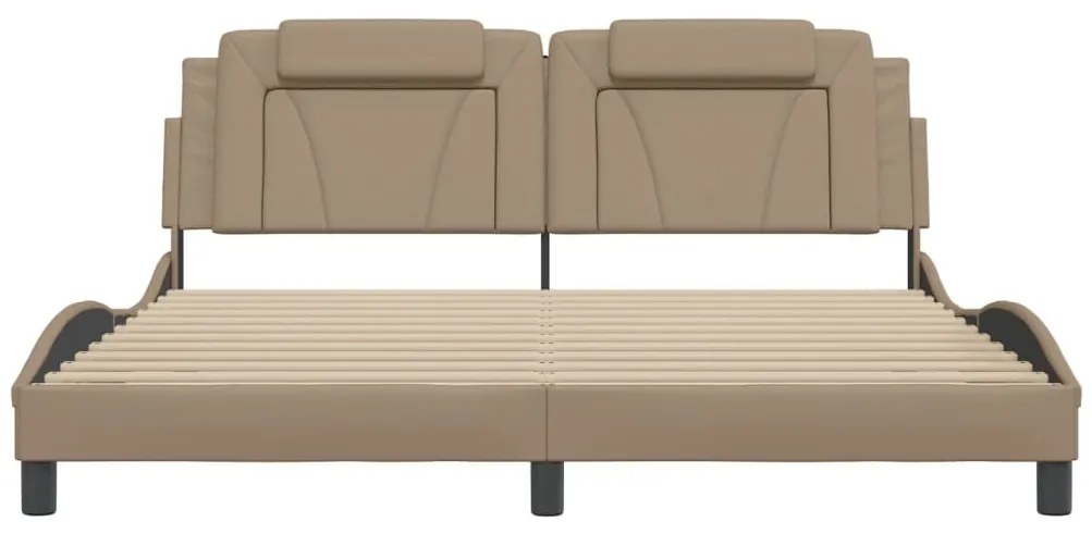 cappuccino színű műbőr ágykeret Viana matrac nélkül 180x200 cm