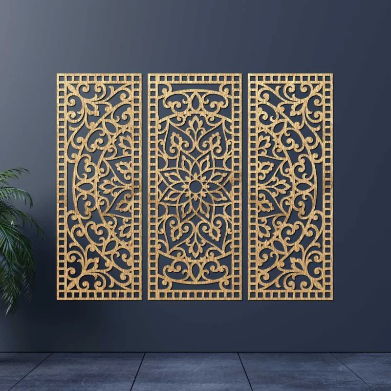 Faldekoráció háromrészes mandala panel | AURELIA