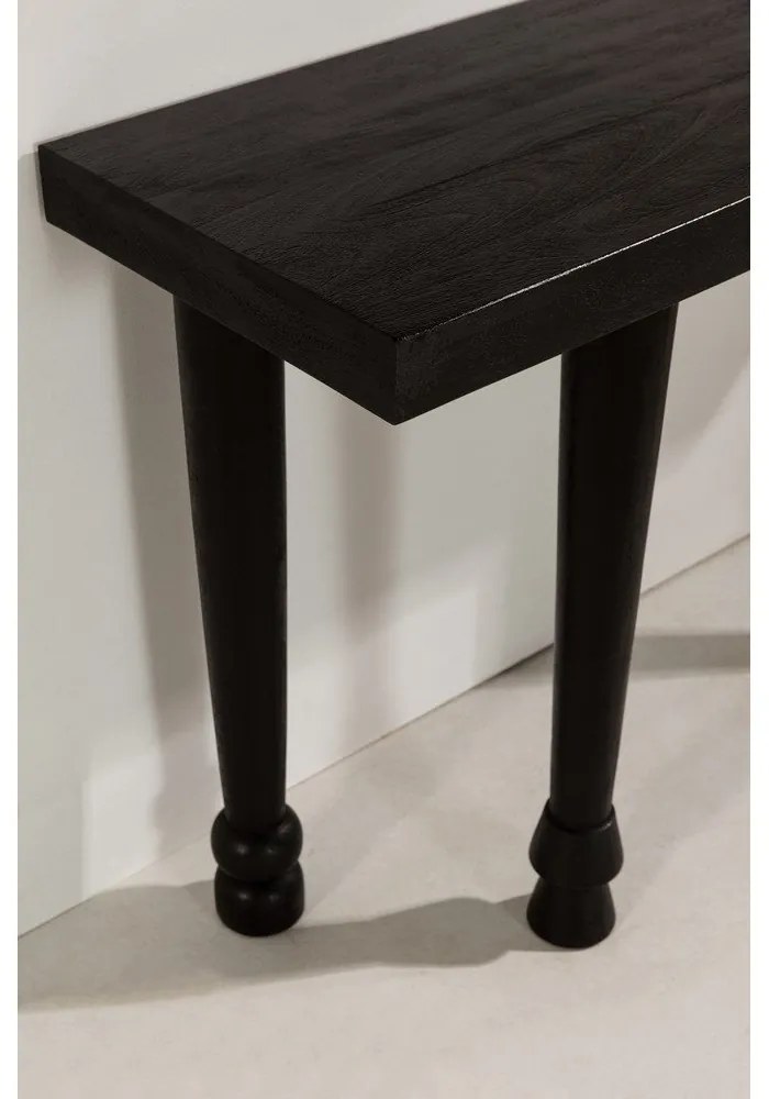 Fekete mangófa konzolasztal 40x130 cm Inaya – MOME