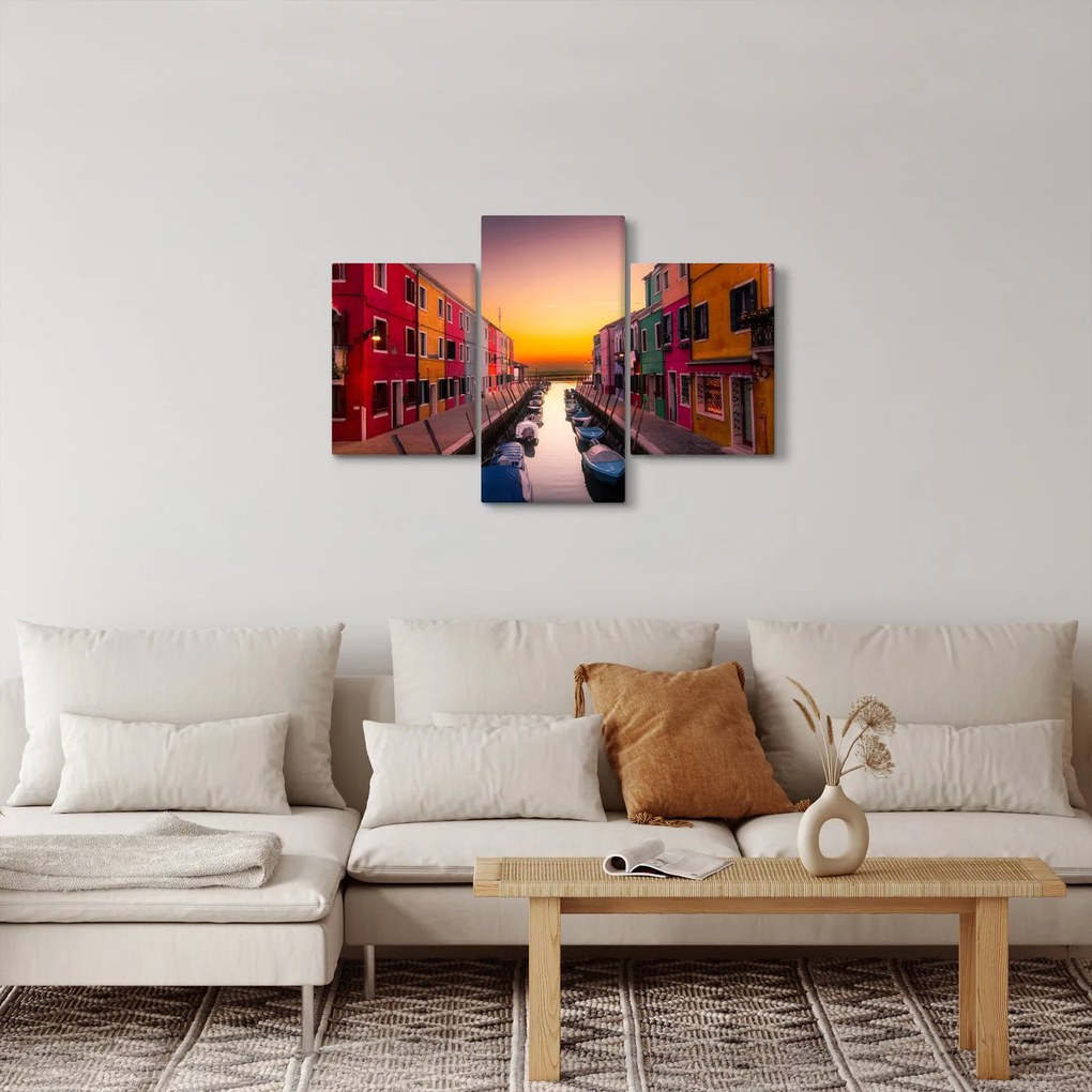 Kép - Naplemente, Burano sziget, Velence, Olaszország (90x60 cm)