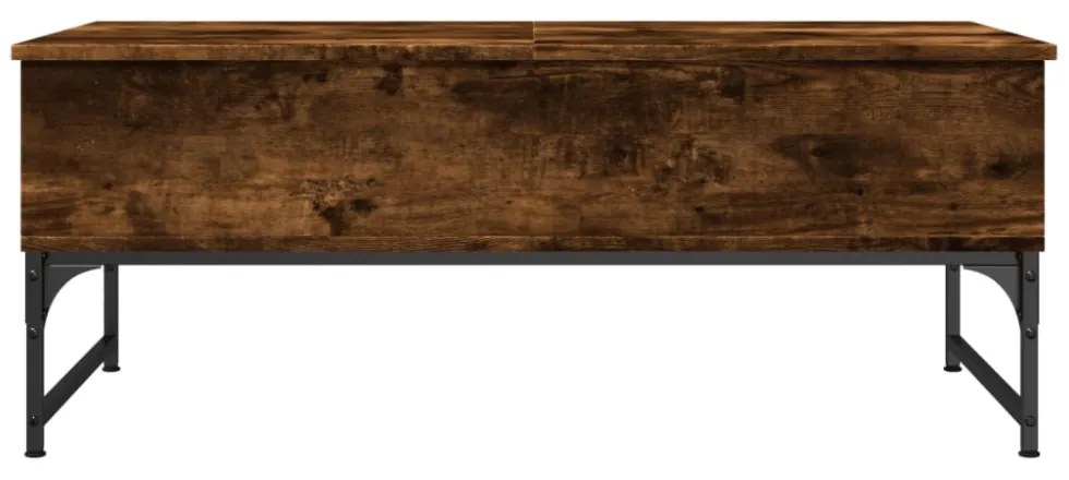 füstös tölgy szerelt fa és fém dohányzóasztal 100 x 50 x 40 cm
