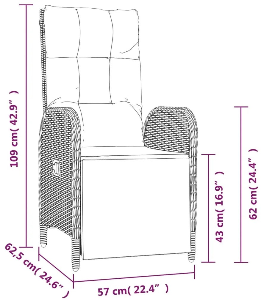 vidaXL 4 részes szürke polyrattan kerti étkezőszett párnával