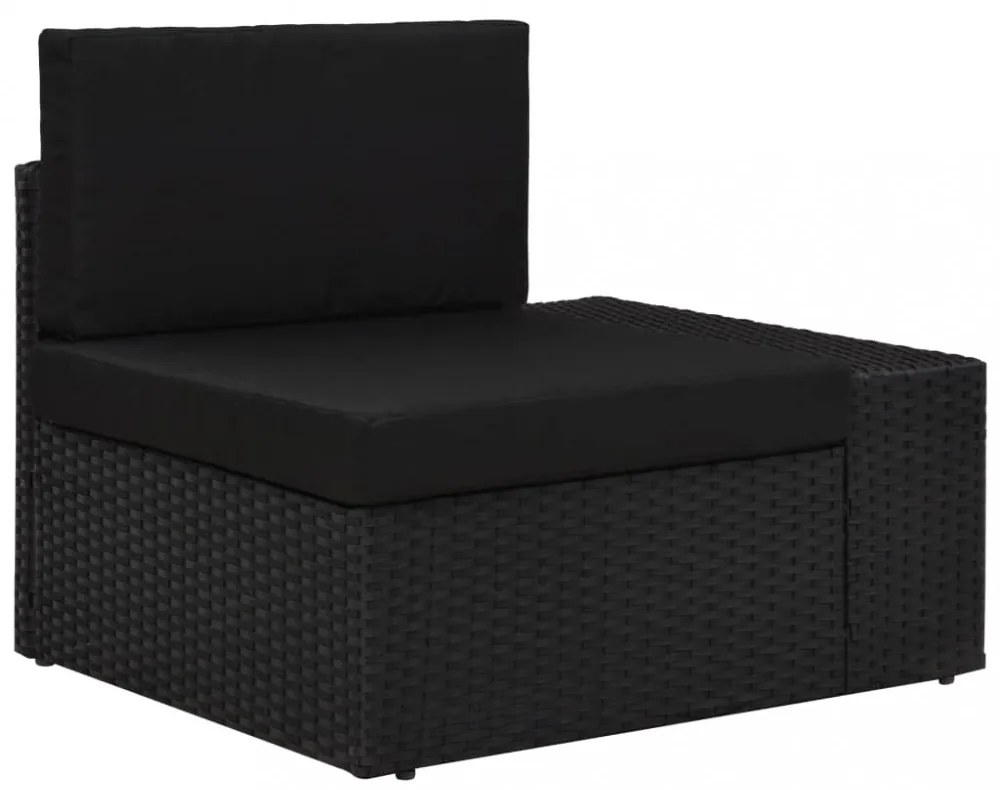 9 részes fekete polyrattan kerti ülőgarnitúra
