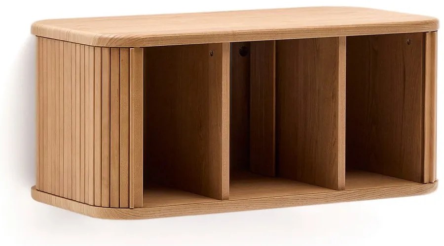 Natúr színű fali mosdó alatti szekrény kőrisfa dekorral 90x40 cm Mailen – Kave Home