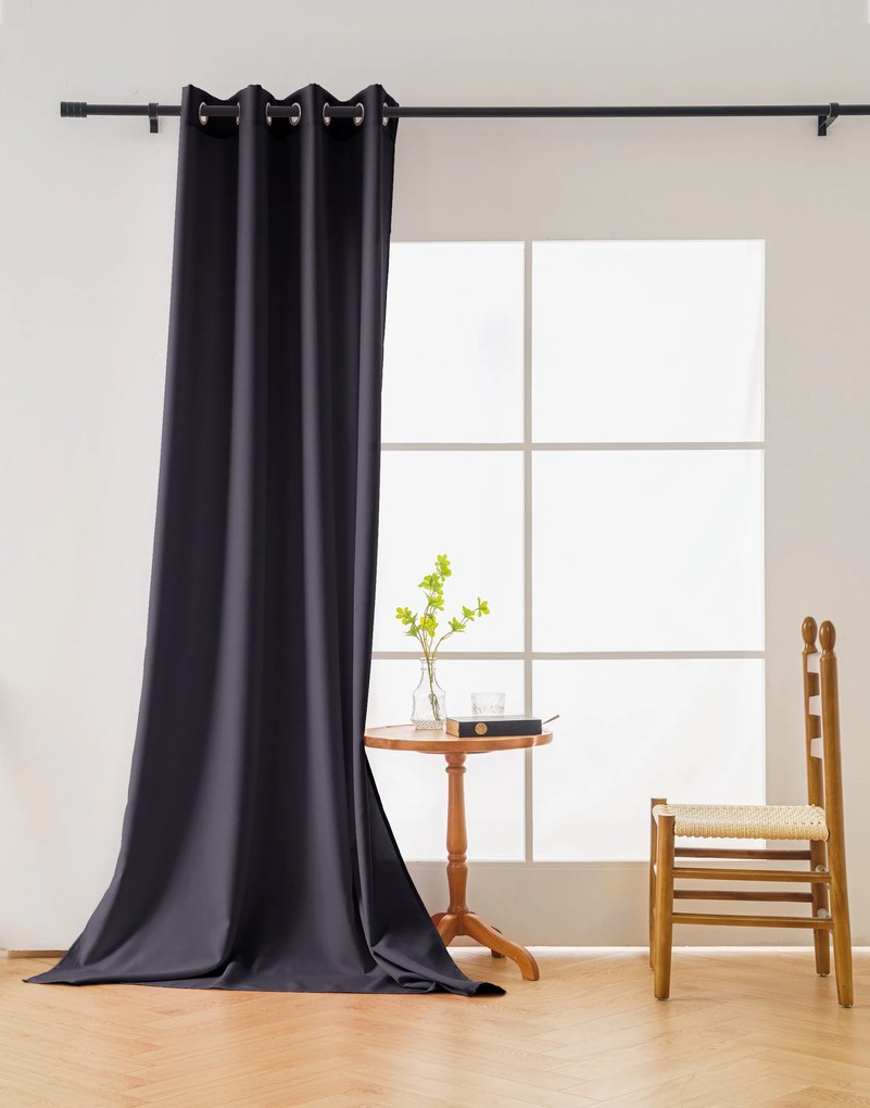 OXFORD sötétszürke függöny 140x250 cm Felfüggesztés: Fém gyűrűk