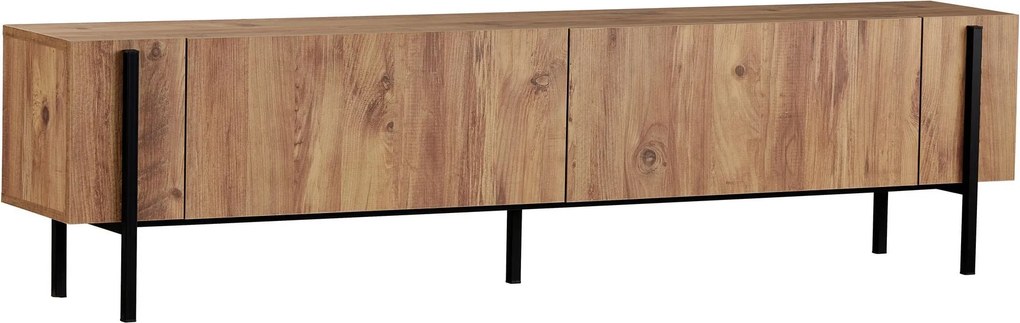 TV szekrény ZENORI 180 cm, atlanti fenyő/fekete