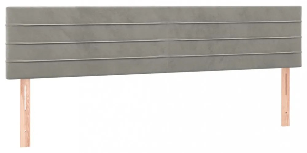 2 db világosszürke bársony fejtámla 100x5x78/88 cm