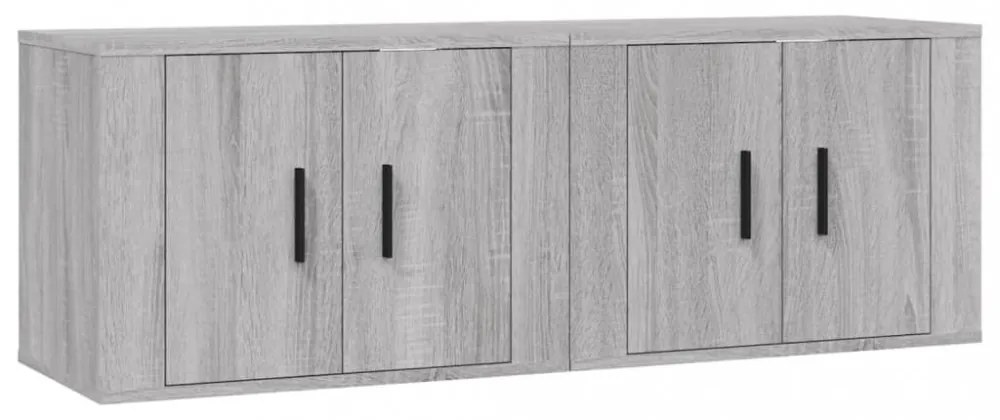 2 db szürke sonoma falra szerelhető TV-szekrény 57x34,5x40 cm