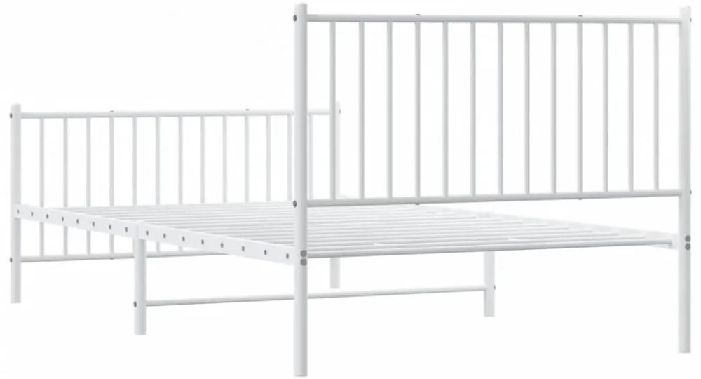 fehér fém ágykeret fej- és lábtámlával 107 x 203 cm