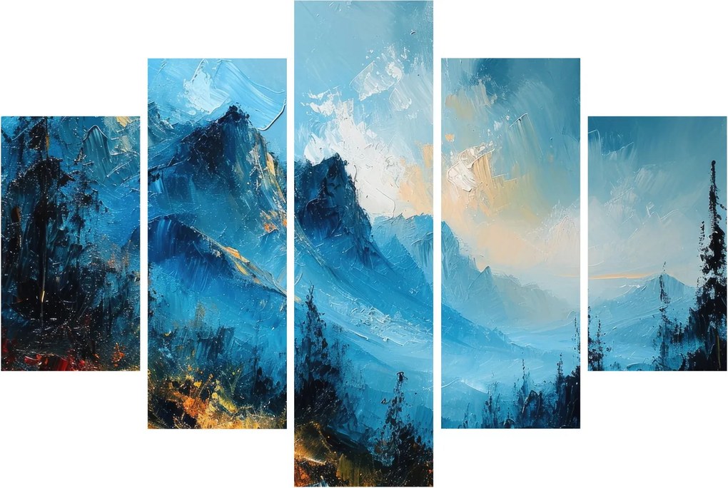 Kép - Hegyek festése (150x105 cm)