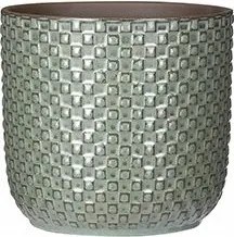 Virágtartó Fedő Kerámia Kerek Mintás 12,5x13,5