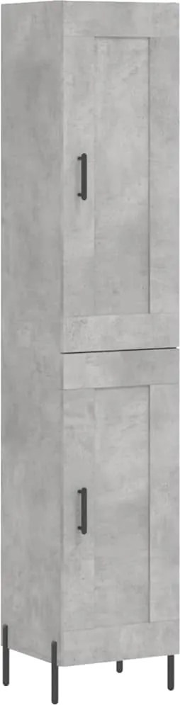 vidaXL betonszürke szerelt fa magasszekrény 34,5x34x180 cm