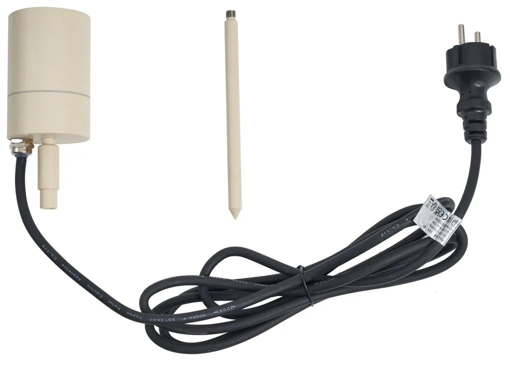 Krémszínű leszúrható spotlámpa GU10 50mm állítható IP44 kábellel és dugóval - Solo