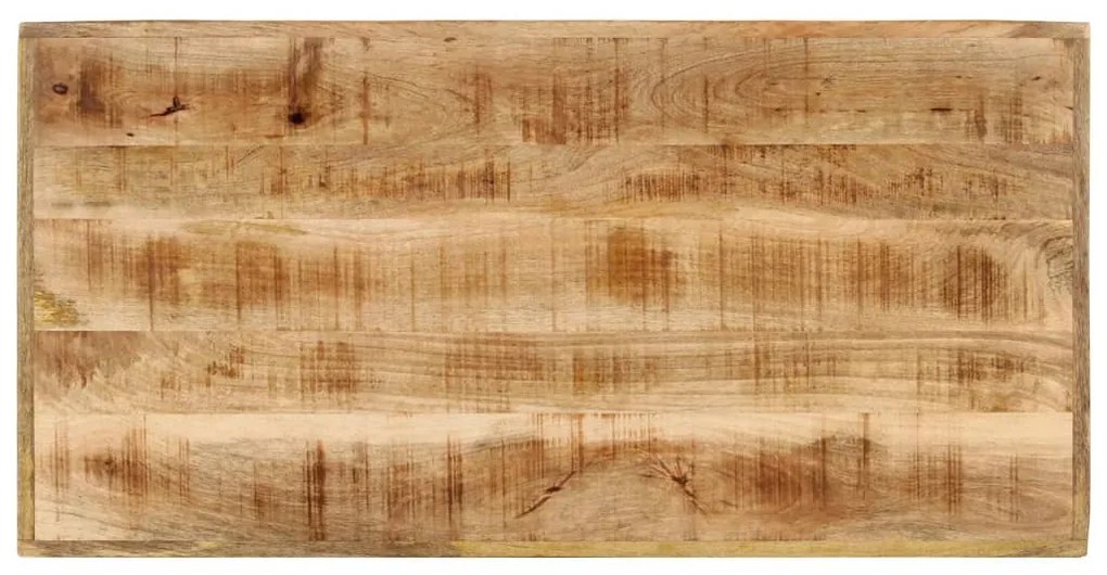 Tömör mangófa és vas bárasztal 110 x 55 x 107 cm