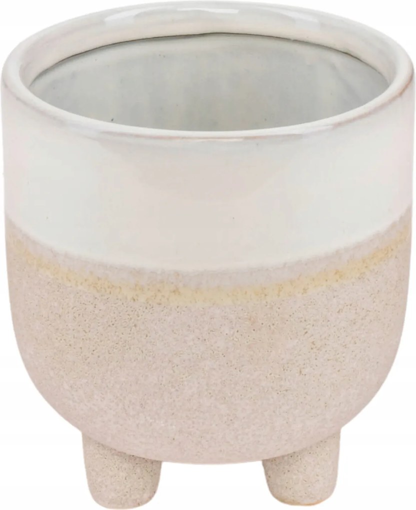 Kerámia virágtartó fedél kerek lábakkal Eddy világos szürke