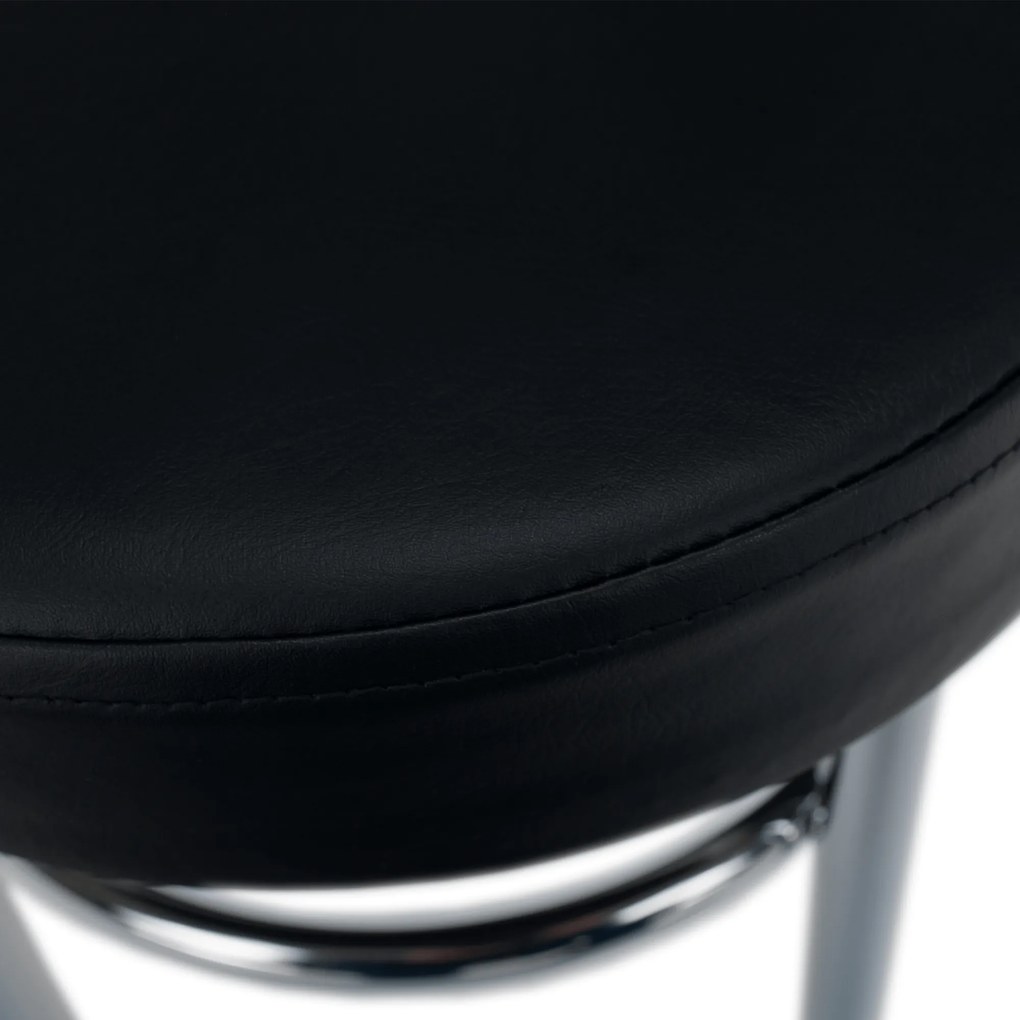 Puff, króm + textilbőr fekete, IRENA