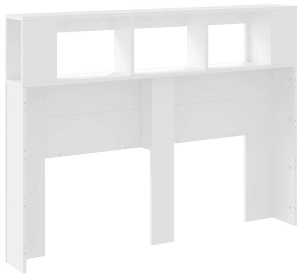 fehér szerelt fa LED-es fejtámla 140x18,5x103,5 cm