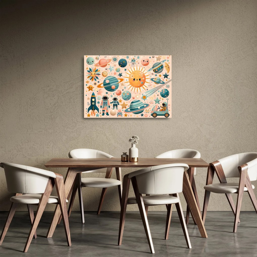 Üveg kép - Darabok az űrből (70x50 cm)