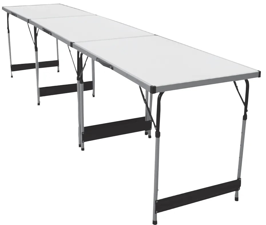 Praktiker többfunkciós asztal 3 részes 100x60cm alumínium állítható magasság