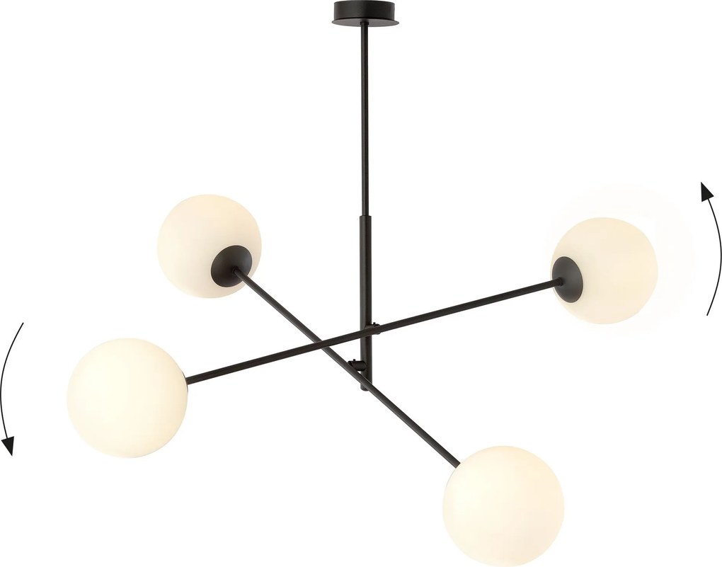 Emibig modern függeszték linear fehér fekete emi1169/4