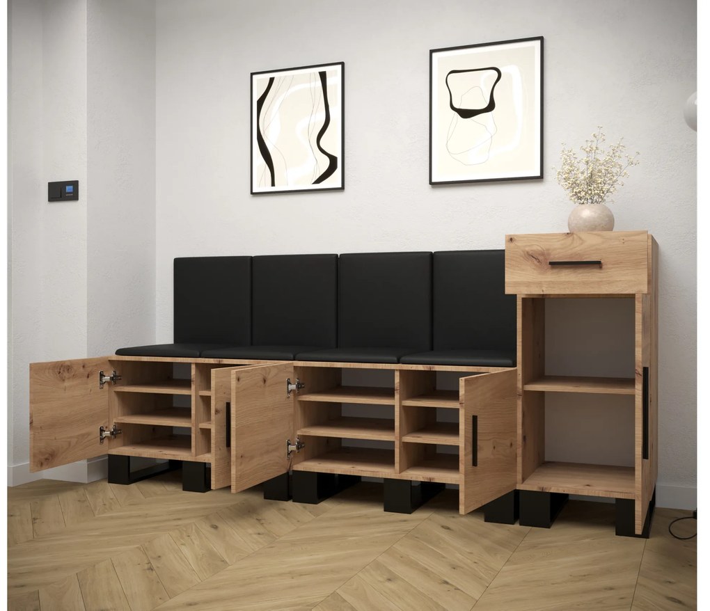 Előszobabútor Amanda 17 (artisan tölgy + rózsaszín). 1086002