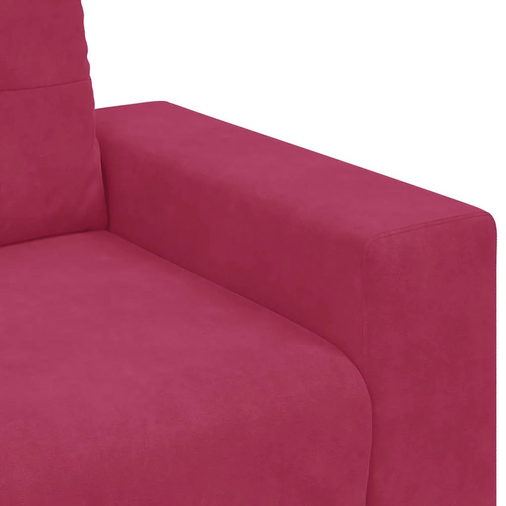 bordó bársony loveseat kanapé 120 cm