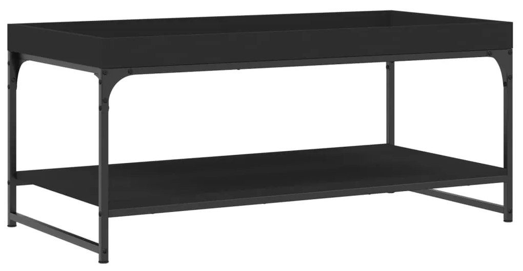 Fekete szerelt fa dohányzóasztal 100 x 49 x 45 cm