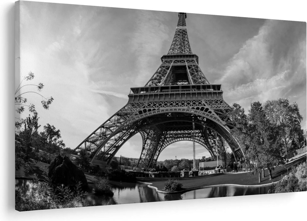 Kép - Eiffel-torony, fekete-fehér (90x60 cm)
